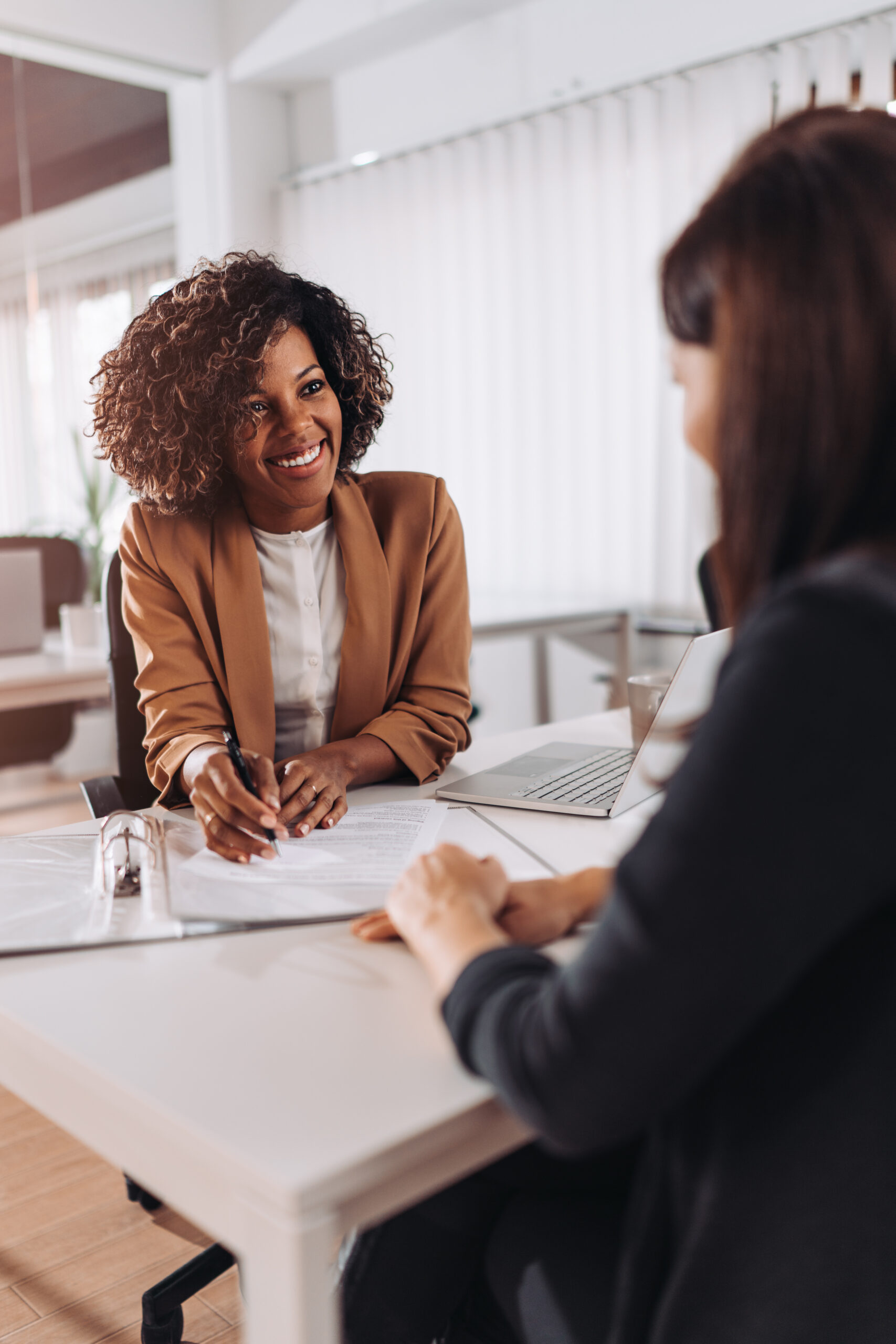 Two people in an office setting