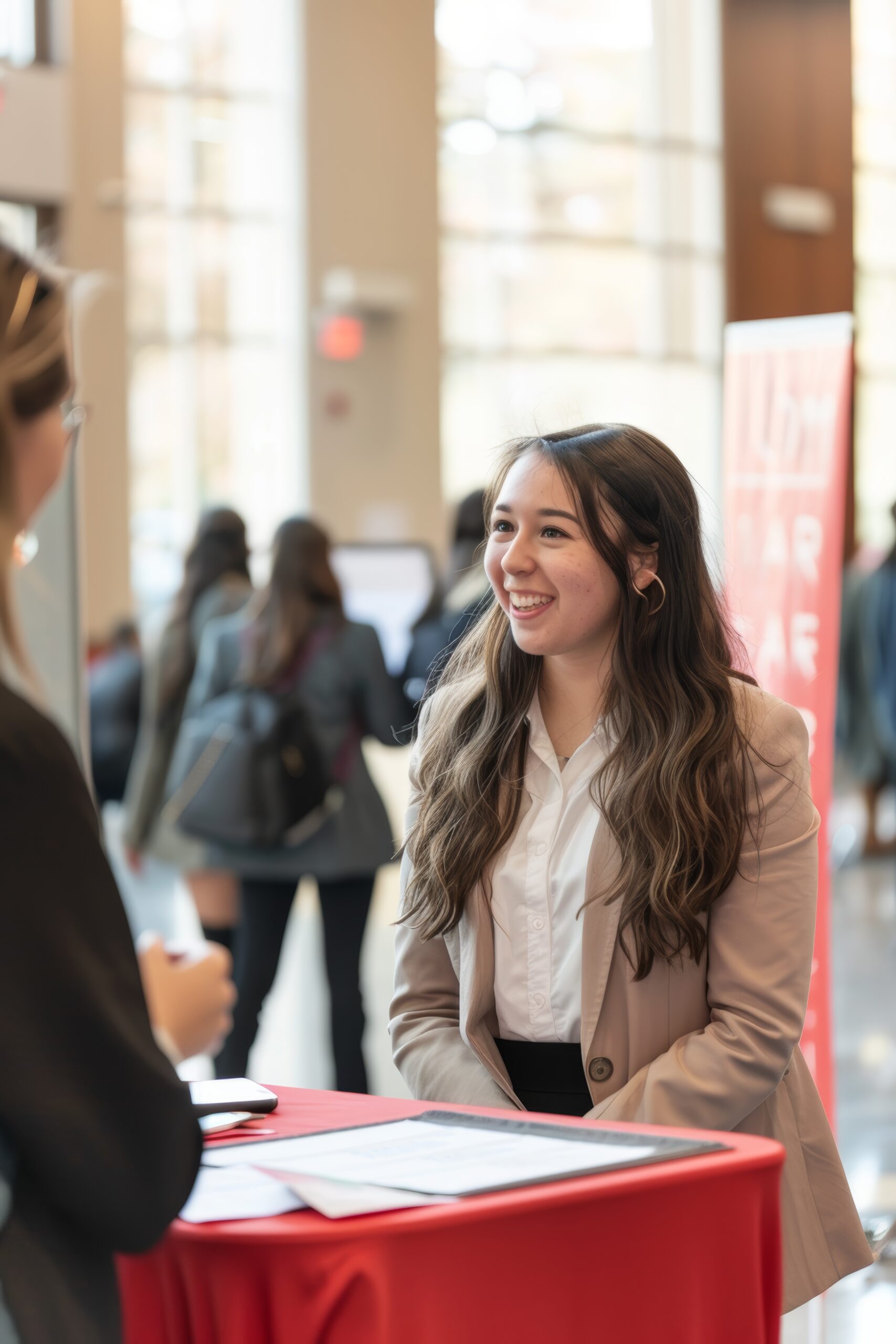 Young Professional Engaging at Career Fair