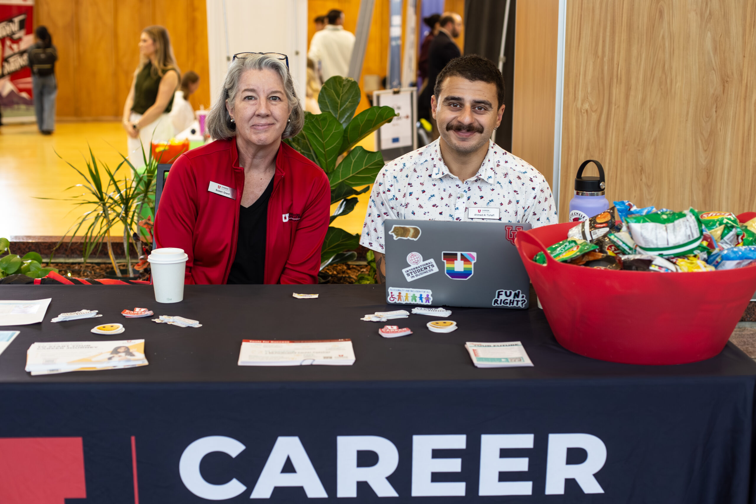 Career coaches at a career fair